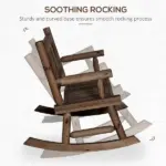 Sturdy Rocking Loveseat: Wooden Log Design, Wide Curved Walnut Seats for Backyard Relaxation - Image 4