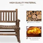 Sturdy Rocking Loveseat: Wooden Log Design, Wide Curved Walnut Seats for Backyard Relaxation - Image 6