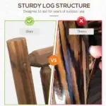 Sturdy Rocking Loveseat: Wooden Log Design, Wide Curved Walnut Seats for Backyard Relaxation - Image 7