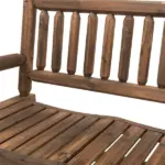 Sturdy Rocking Loveseat: Wooden Log Design, Wide Curved Walnut Seats for Backyard Relaxation - Image 9