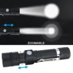 USB Rechargeable Zoomable LED Flashlight with 4 Modes and IPX6 Rating - Image 6
