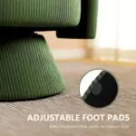 Swivel Barrel Accent Chair, Modern Upholstered Living Room Chair with Thick Padding for Reading, Green - Image 7