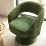 Swivel Barrel Accent Chair, Modern Upholstered Living Room Chair with Thick Padding for Reading, Green - Image 10