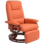 HOMCOM Swivel Recliner Chair with Footrest 145 Degree Recline Orange - Image 11