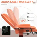 HOMCOM Swivel Recliner Chair with Footrest 145 Degree Recline Orange - Image 4