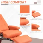 HOMCOM Swivel Recliner Chair with Footrest 145 Degree Recline Orange - Image 6