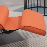 HOMCOM Swivel Recliner Chair with Footrest 145 Degree Recline Orange - Image 9
