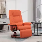 HOMCOM Swivel Recliner Chair with Footrest 145 Degree Recline Orange - Image 10