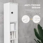 Kleankin Tall Bathroom Storage Cabinet, 71" Narrow with Open Shelves and 2 Door Cabinets, Adjustable Shelves, White - Image 5
