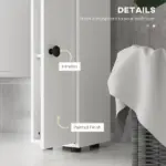 Kleankin Tall Bathroom Storage Cabinet, 71" Narrow with Open Shelves and 2 Door Cabinets, Adjustable Shelves, White - Image 6