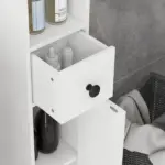 Kleankin Tall Bathroom Storage Cabinet, 71" Narrow with Open Shelves and 2 Door Cabinets, Adjustable Shelves, White - Image 8