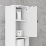 Kleankin Tall Bathroom Storage Cabinet, 71" Narrow with Open Shelves and 2 Door Cabinets, Adjustable Shelves, White - Image 9