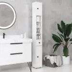 Kleankin Tall Bathroom Storage Cabinet, 71" Narrow with Open Shelves and 2 Door Cabinets, Adjustable Shelves, White - Image 10