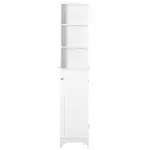 HOMCOM Tall Linen Cabinet Bathroom Floor Storage 3-Tier Shelf Cupboard White - Image 12