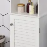 HOMCOM Tall Linen Cabinet Bathroom Floor Storage 3-Tier Shelf Cupboard White - Image 14