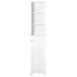 HOMCOM Tall Linen Cabinet Bathroom Floor Storage 3-Tier Shelf Cupboard White - Image 17