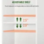 HOMCOM Tall Linen Cabinet Bathroom Floor Storage 3-Tier Shelf Cupboard White - Image 5