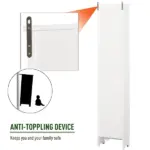 HOMCOM Tall Linen Cabinet Bathroom Floor Storage 3-Tier Shelf Cupboard White - Image 6