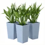 Outsunny Tall Planters for Outdoor Plants Set of 3, 24 In Taper Planters with Drainage Holes, Rattan Decor Plant Pots, Light Gray