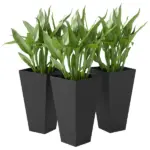Outsunny Tall Plastic Planters 28 Inch 3-Pack Large Outdoor Indoor Garden Flower Pots for Entryway Patio Yard Black - Image 11