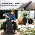 Outsunny Tall Plastic Planters 28 Inch 3-Pack Large Outdoor Indoor Garden Flower Pots for Entryway Patio Yard Black - Image 5