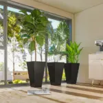Outsunny Tall Plastic Planters 28 Inch 3-Pack Large Outdoor Indoor Garden Flower Pots for Entryway Patio Yard Black - Image 8