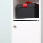 Tall White Bathroom Storage Cabinet 71" Wooden Freestanding Tower Adjustable Shelves Mirror Living Room Organizer - Image 9