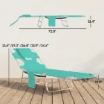 Outsunny Tanning Chair with Face Hole, 5-Level Adjustable Outdoor Chaise Lounge Chair with Pillow for Beach, Pool, Light Green - Image 3