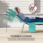 Outsunny Tanning Chair with Face Hole, 5-Level Adjustable Outdoor Chaise Lounge Chair with Pillow for Beach, Pool, Light Green - Image 4
