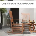 3 Piece Teak Poplar Wood Outdoor Rocking Chair Set with Side Table - Image 5
