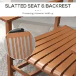 3 Piece Teak Poplar Wood Outdoor Rocking Chair Set with Side Table - Image 6