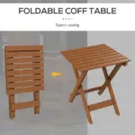 3 Piece Teak Poplar Wood Outdoor Rocking Chair Set with Side Table - Image 7