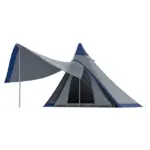 Teepee Camping Tent Easy Set-Up with Porch Blue for 2-3 Person Outdoor Hiking - Image 11
