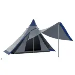 Teepee Camping Tent Easy Set-Up with Porch Blue for 2-3 Person Outdoor Hiking