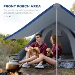 Teepee Camping Tent Easy Set-Up with Porch Blue for 2-3 Person Outdoor Hiking - Image 4