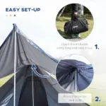 Teepee Camping Tent Easy Set-Up with Porch Blue for 2-3 Person Outdoor Hiking - Image 7