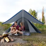 Teepee Camping Tent Easy Set-Up with Porch Blue for 2-3 Person Outdoor Hiking - Image 10