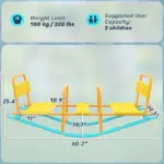 Teeter Totter Seesaw for Kids, 2 in 1 Metal Rocking Seesaw for Toddlers Age 3-8, Playground Equipment for Backyard - Image 2
