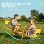 Teeter Totter Seesaw for Kids, 2 in 1 Metal Rocking Seesaw for Toddlers Age 3-8, Playground Equipment for Backyard - Image 3