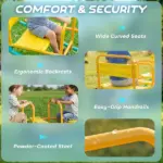 Teeter Totter Seesaw for Kids, 2 in 1 Metal Rocking Seesaw for Toddlers Age 3-8, Playground Equipment for Backyard - Image 5