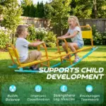 Teeter Totter Seesaw for Kids, 2 in 1 Metal Rocking Seesaw for Toddlers Age 3-8, Playground Equipment for Backyard - Image 6