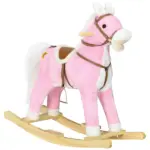 Toddler Animal Rocking Horse with Sound and Saddle for Ages 3 Plus, Pink - Image 11