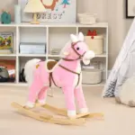 Toddler Animal Rocking Horse with Sound and Saddle for Ages 3 Plus, Pink - Image 10