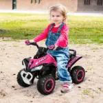 Aosom Toddler Push Car Foot-to-Floor 4 Wheels Music Light Pink for Kids 18-36 Months - Image 2