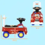 Toddler Ride On Fire Truck with Music, Horn, Under Seat Storage, for Kids 18-36 Months, Red - Image 3