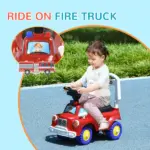 Toddler Ride On Fire Truck with Music, Horn, Under Seat Storage, for Kids 18-36 Months, Red - Image 4