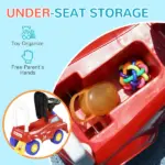 Toddler Ride On Fire Truck with Music, Horn, Under Seat Storage, for Kids 18-36 Months, Red - Image 6