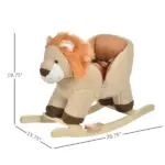 Qaba Plush Rocking Lion with Seat Belt and Sound Brown for Ages 18-36 Months - Image 3