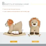 Qaba Plush Rocking Lion with Seat Belt and Sound Brown for Ages 18-36 Months - Image 5