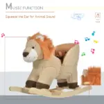 Qaba Plush Rocking Lion with Seat Belt and Sound Brown for Ages 18-36 Months - Image 7